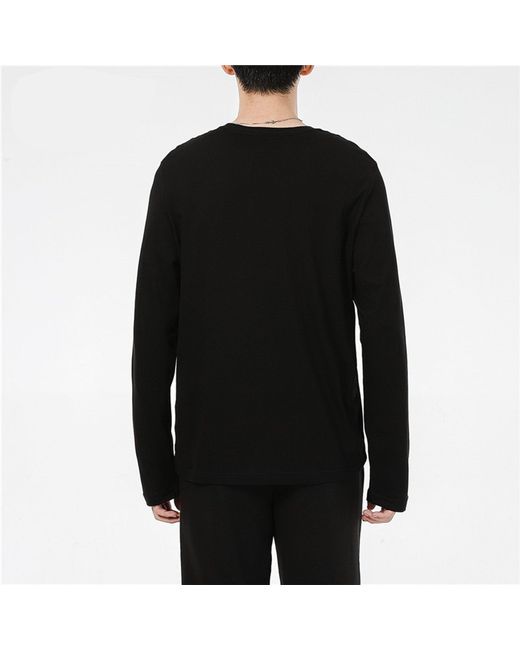PUMA Black Logo Print Training Sports Breathable Round Neck Long Sleeve T Shirt S for men