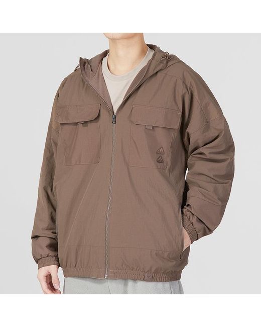 Adidas Brown St Gz Mh Wv Jkt Logo for men