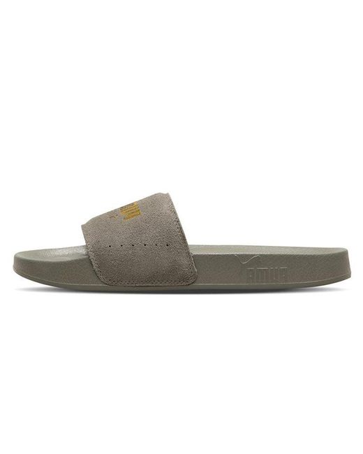 PUMA Leadcat Suede Slippers in Grey for Men Lyst UK
