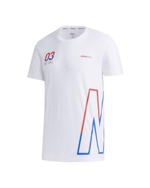 Adidas White Neo Casual T-Shirt for men