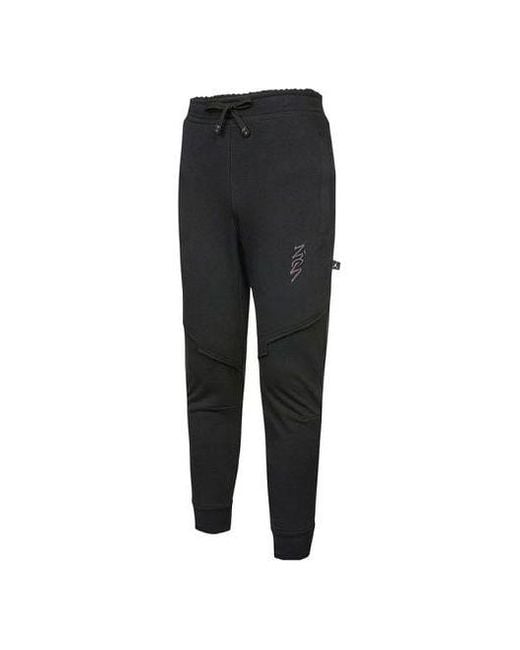 Nike Black Zion Performance Alphabet Embroidered Solid Color Bundle Feet Sports Pants for men