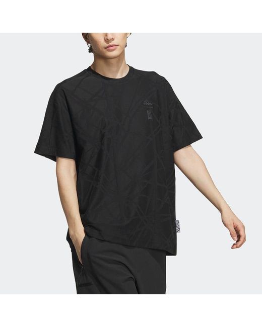 Adidas Black Wuji Graphic T-shirt for men
