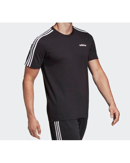 Adidas Black Stripe Casual Sports Round Neck Short Sleeve for men