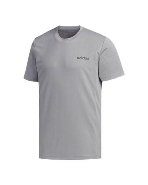 Adidas Gray M D2M Pl Tee Training Sports Round Neck for men