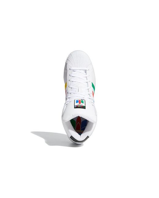 Adidas White Pro Model 'Colorful Trefoil for men