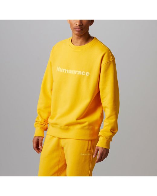 Adidas Originals X Pharrell Williams Crossover Casual Breathable Solid Color Round Neck Pullover Long Sleeves Yellow for men