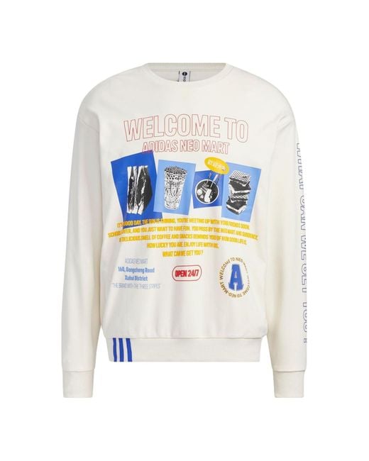 Adidas White Casual Couple Sweatshirt for men