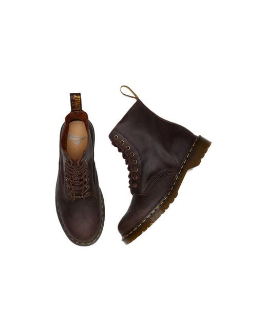 Dr. Martens Brown 1460 Pascal Waxed Full Grain Leather Lace Up Boots 'Chestnut