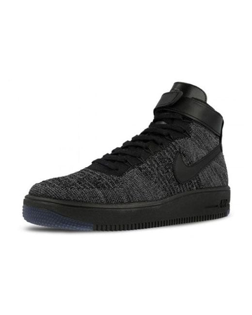 Nike Black Air Force 1 High Ultra Flyknit 'Dark' for men