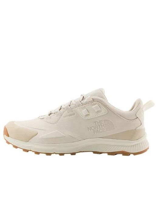 The North Face White Cragstone Leather Waterproof Hiking Shoes 'Sandstone' for men