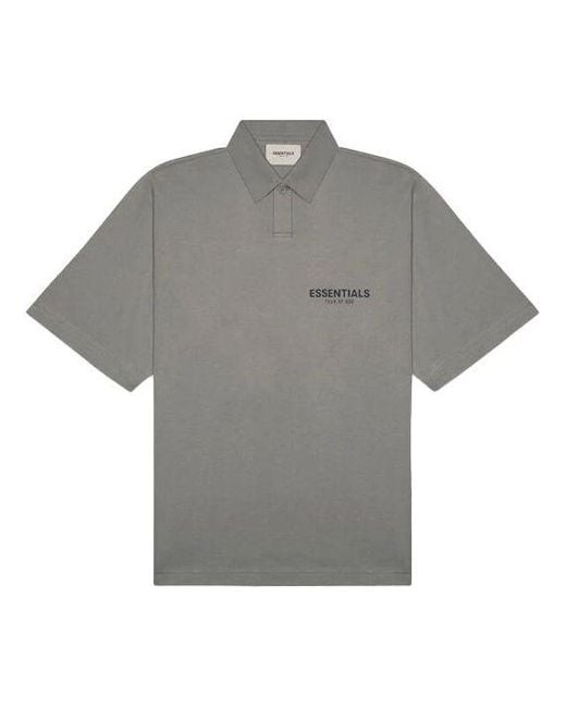Fear Of God Gray Ss20 Polo Shirt 'Cement' for men