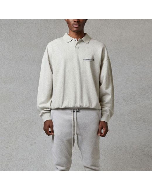 Fear Of God White Fw20 Long Sleeve Polo Shirt 'Oatmeal' for men