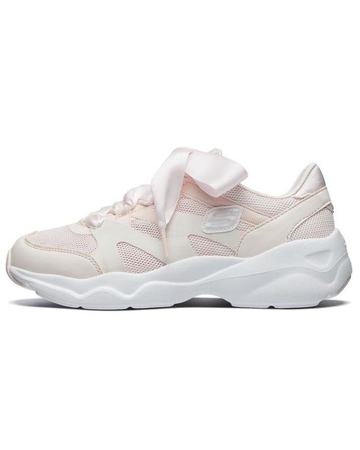 Skechers White (Wmns) D'Lites Airy Low Top Sneakers