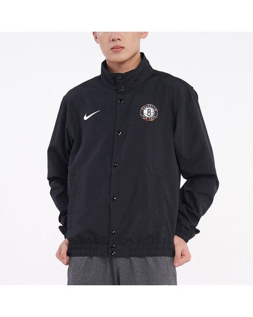 Nike Black Brooklyn Nets Sports Logo Jacket for men