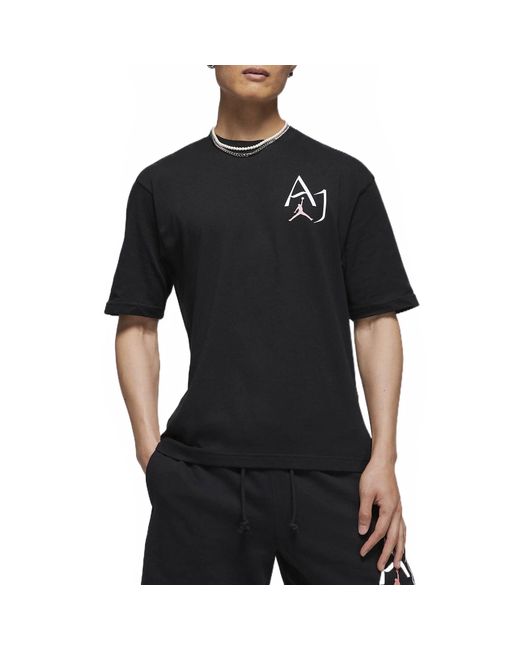 Nike Black Alphabet Character Printing Casual Short Sleeve T-Shirt for men