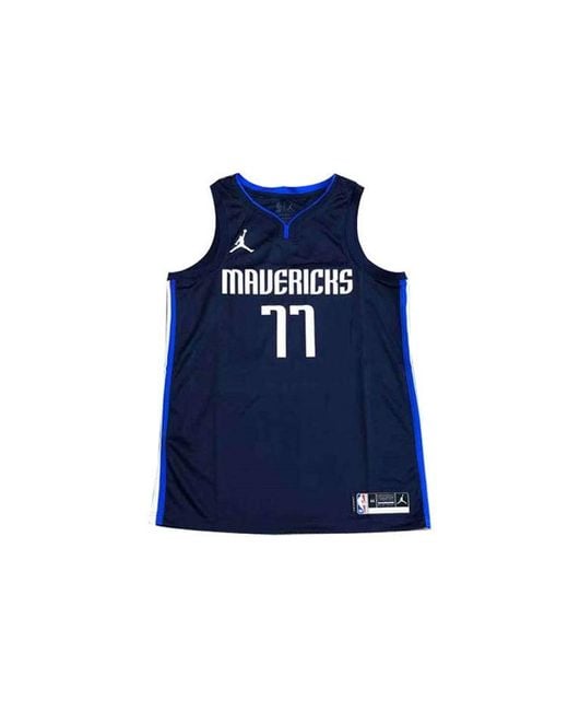 Nike Blue Nba Basketball Jersey Sw Fan Edition 20-21 Season Dallas Mavericks Doncic No. 77 Dark for men