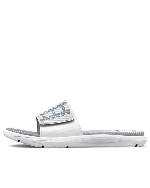 Under Armour White Mercenary Slide Halo' for men