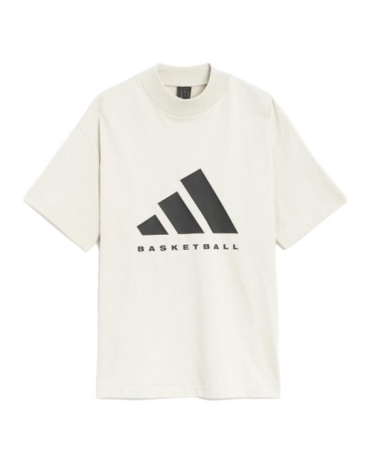 Adidas White Basketball Logo Tee for men