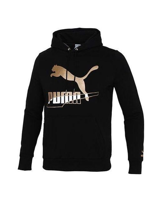 PUMA Black Sports Running Casual Loose Hooded Pullover Long Sleeves for men