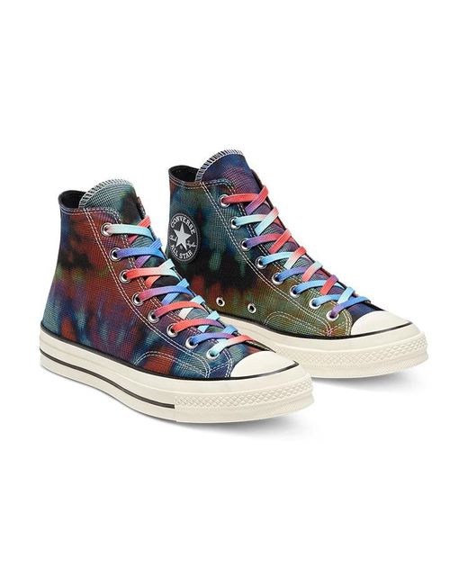 Converse Blue Chuck 70 High 'Tie Dye Plaid' for men