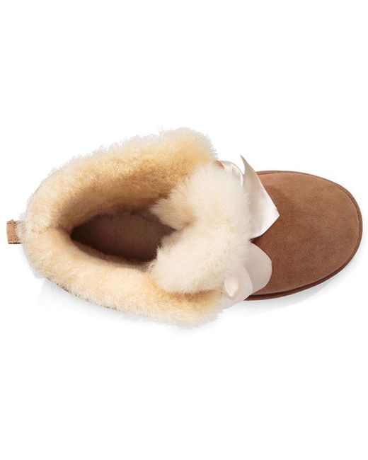 Ugg Brown (Wmns) Gita Bow Mini Fleece Lined