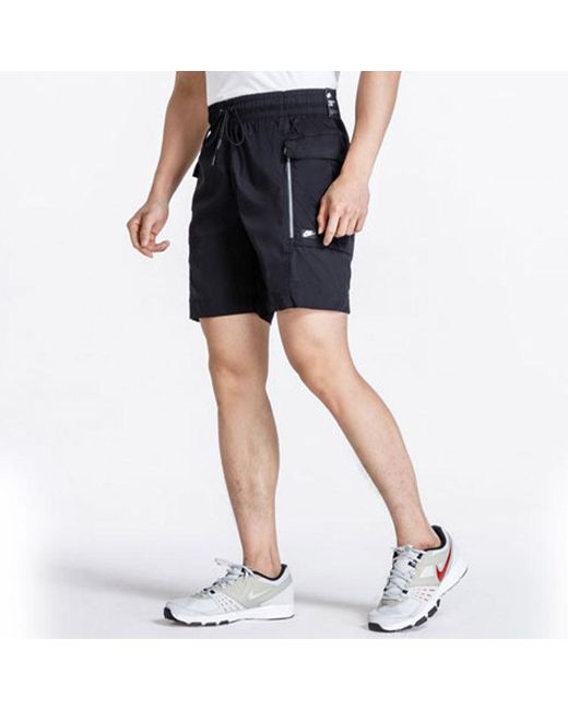 Nike Blue Sports Shorts Elastic Waist Breathable Fitness Workout Sportswear for men