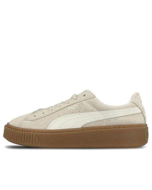 PUMA White (Wmns) Suede Platform Bubble