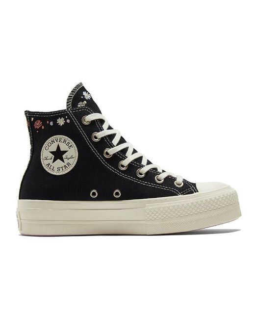Converse Black (Wmns) Chuck Taylor All Star Lift Platform High 'Embroidered Floral