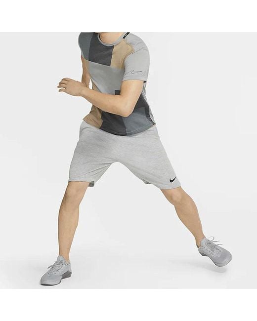 Nike Gray Training Top Splicing Breathable Sports Short Sleeve for men
