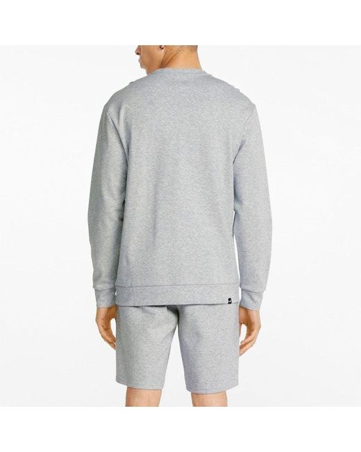 PUMA Gray Full Sleeve Solid Sweater for men