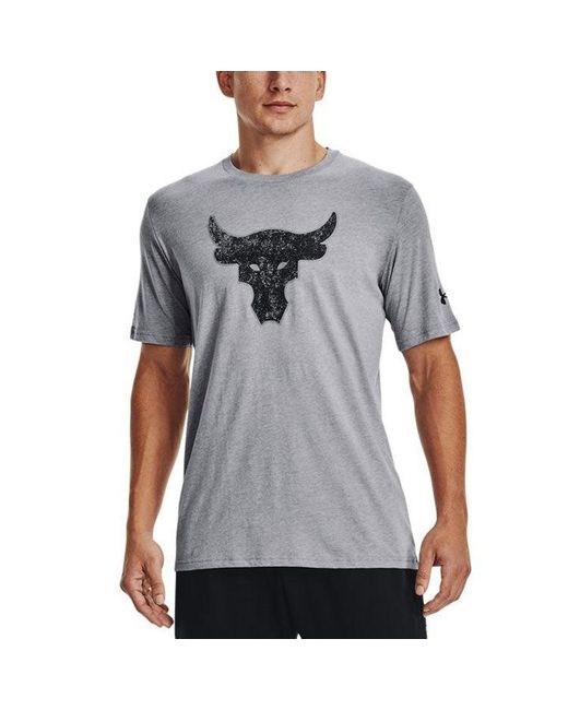 Under Armour Gray Project Rock Brahma Bull Short Sleeve T-Shirt for men
