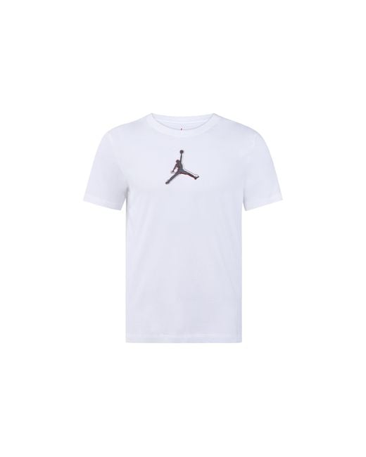 Nike White Dri-Fit 3D Logo Funny Printing Knit Quick Dry Short Sleeve T-Shirt for men