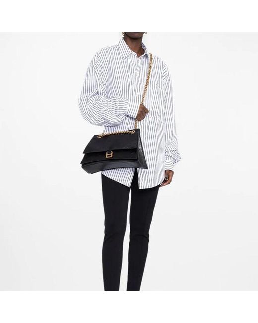 Balenciaga Black (Wmns) Crush Medium Chain Bag