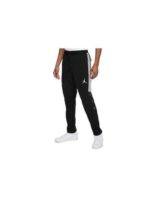 Nike Black Air Logo Printed Knitted Color Block Casual Sports Pants for men