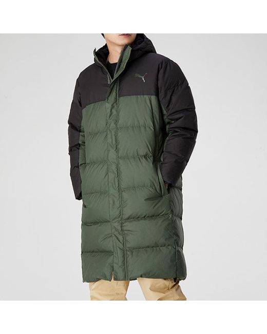 PUMA Green Long Oversized Down Jacket for men
