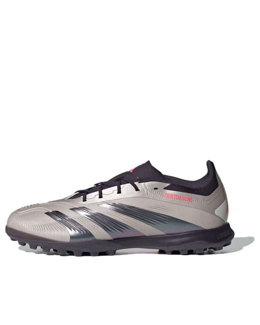 Adidas Gray Predator Elite 'Platinum Metallic Aurora Turbo' for men