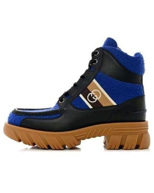 Gucci Blue X North Face Romance Ankle High Casual Boots