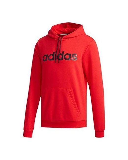 Adidas Red Neo Logo Printing Casual Pullover for men