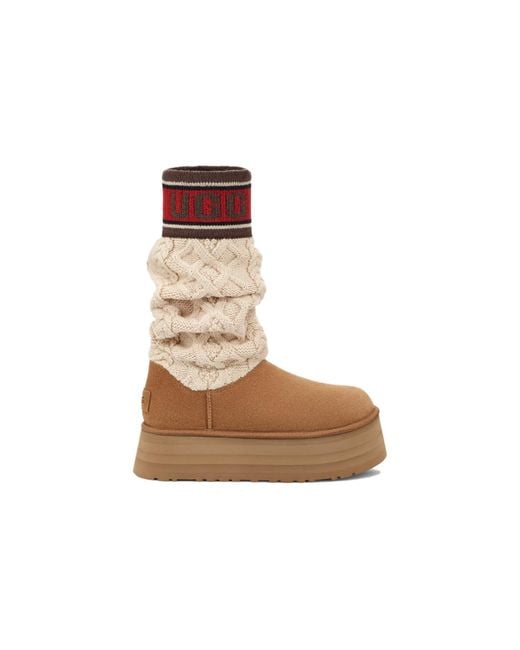 Ugg Brown (Wmns) Classic Sweater Letter Boot 'Chestnut'