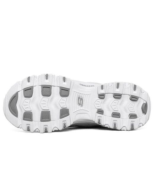 Skechers White (Wmns) D'Lites 1.0 Running Shoes