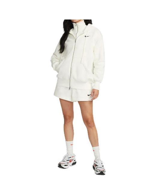 Nike White (Wmns) Sportswear Tech Fleece Full-Zip Hoodie