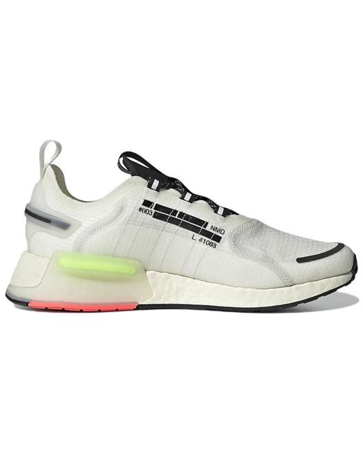 Adidas Mens Nmd V3 Lace Up Sneakers Shoes Casual - White, White, 5 for men