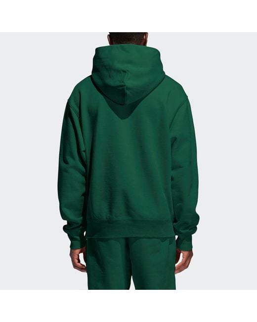 Adidas Green Originals X Pw Basics Hood Embroidered Monogrammed Hooded Sweater
