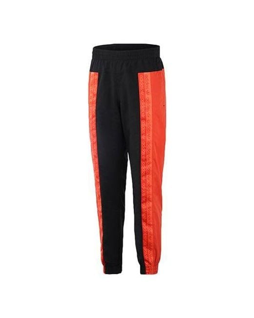 Adidas Red Originals Splicing Casual Bundle Feet Sports Pants for men