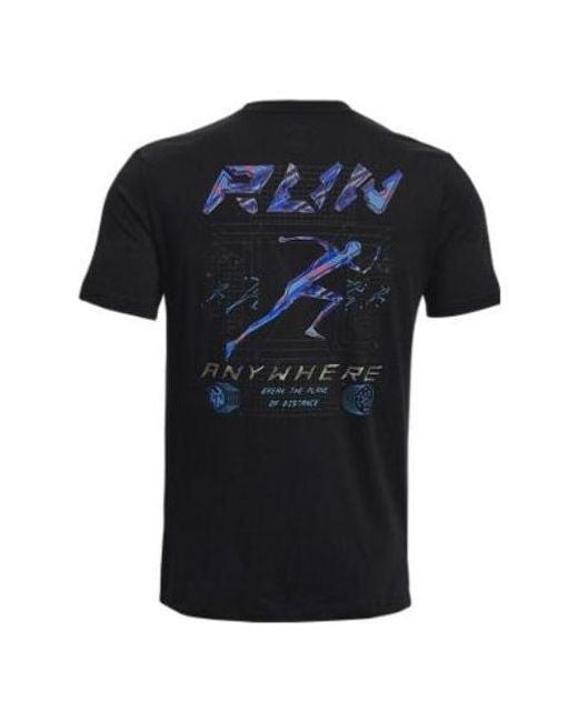 Under Armour Black Run Anywhere T-Shirt Multi' for men