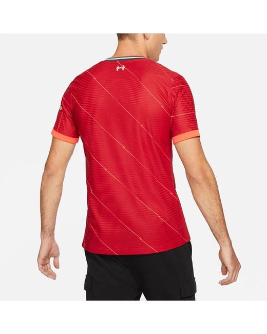 Nike Red Sports Soccer/Football Jersey Au Player Edition 21-22 Season Liverpool Home for men