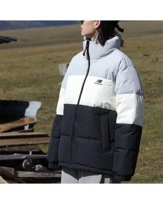 New Balance Gray Warm Down Jacket for men