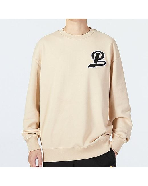 PUMA White Team Crew Logo Sweatshirt for men