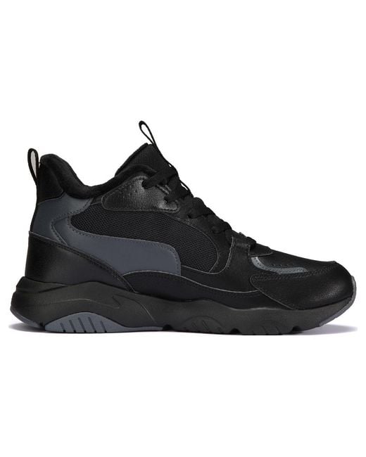 Li-ning Black Lifestyle High Top Shoes Velour' for men