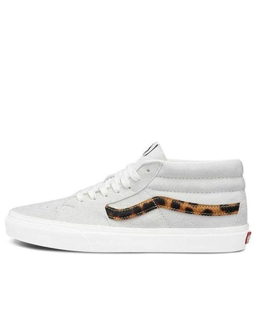 Vans White Sk8-Mid Retro Mid-Top Casual Canvas Shoes for men